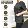 CHARLENE Haley Short Sleeves Jacket | High Fashion Hair Stylist Nylon Uniform | Water-Repellant Breathable Nylon | Machine Wash | Zipper Closure (Purple, XS) view 2