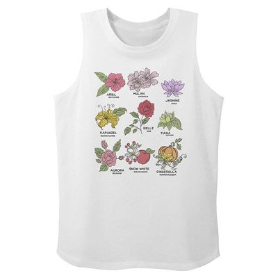 Disney Princess Flowers Girl's Fitted Muscle, White, X-Small