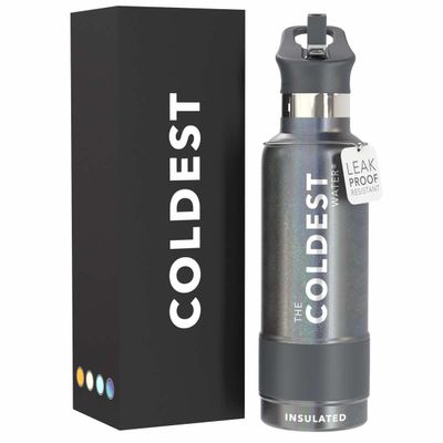 Coldest Insulated Water Bottle with Straw Lid - Stainless Steel Metal Insulated Bottle for Men & Women (Stardust Glitter, 21 oz)