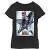 Fifth Sun Marvel Likeness Winter Soldier Falcon Poster Girl's Solid Crew Tee, Black, X-Large view 1