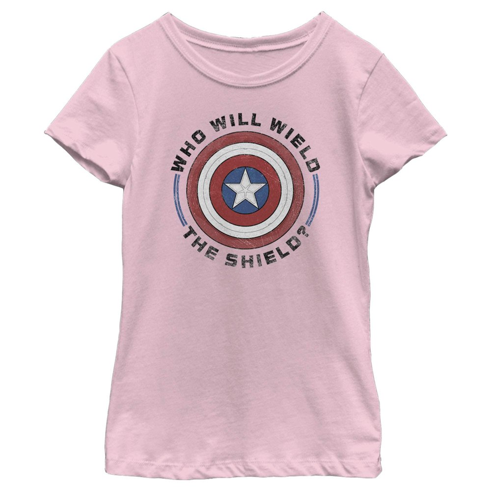 Fifth Sun girls Marvel the Falcon and Winter Soldier Wield Shield Short Sleeve Tee T Shirt, Light Pink, X-Small US
