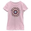 Fifth Sun girls Marvel the Falcon and Winter Soldier Wield Shield Short Sleeve Tee T Shirt, Light Pink, X-Small US view 1
