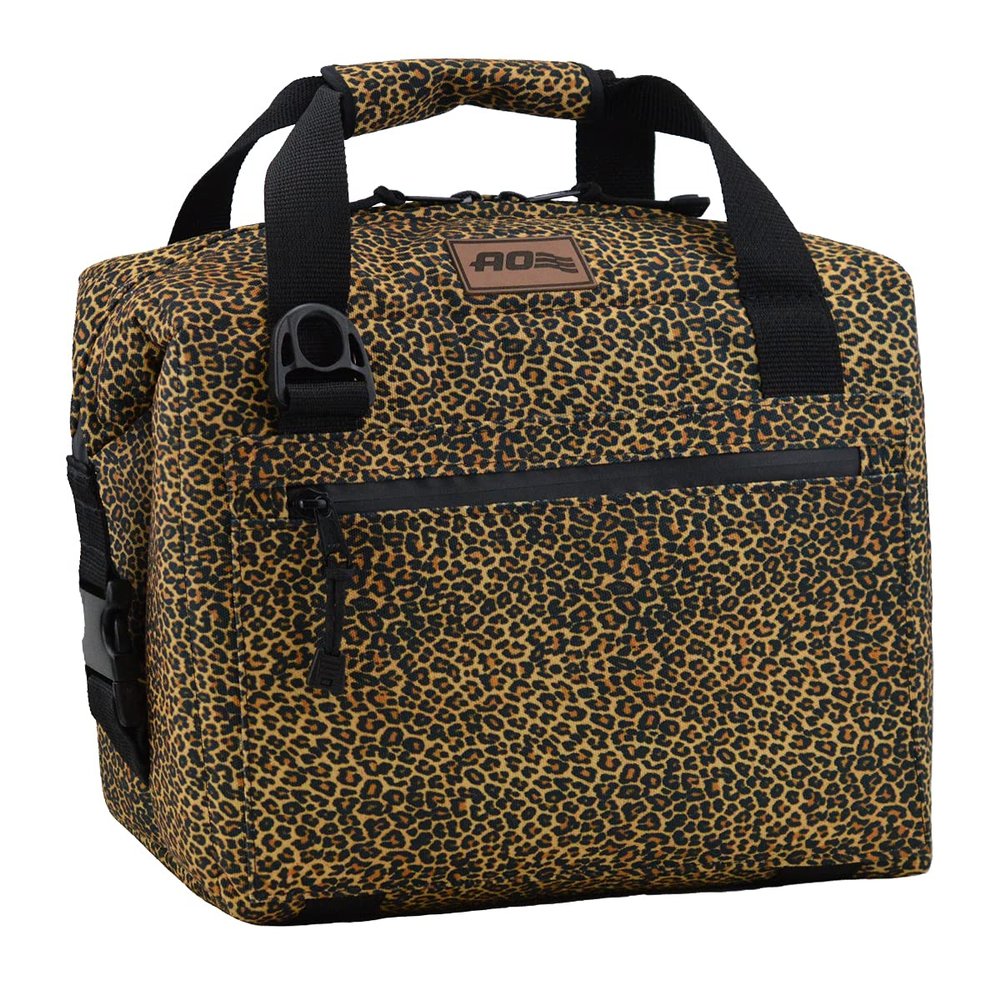 AO Coolers Leopard Print Cooler, High-Density Insulation, 12-Can, Made in USA