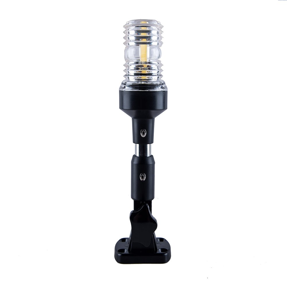 Sebnux White LED Fold Down Boat Stern Light Boat Anchor Light for Pontoon (6 Inch)