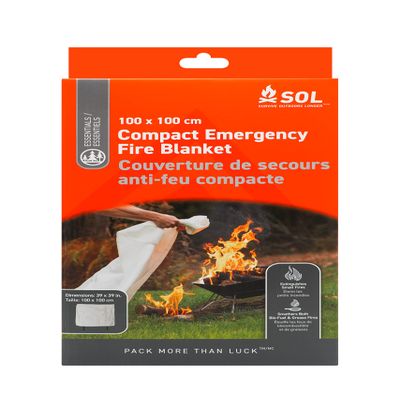 S.O.L. Survive Outdoors Longer Emergency Fire Blanket Compact (Pack of 2)
