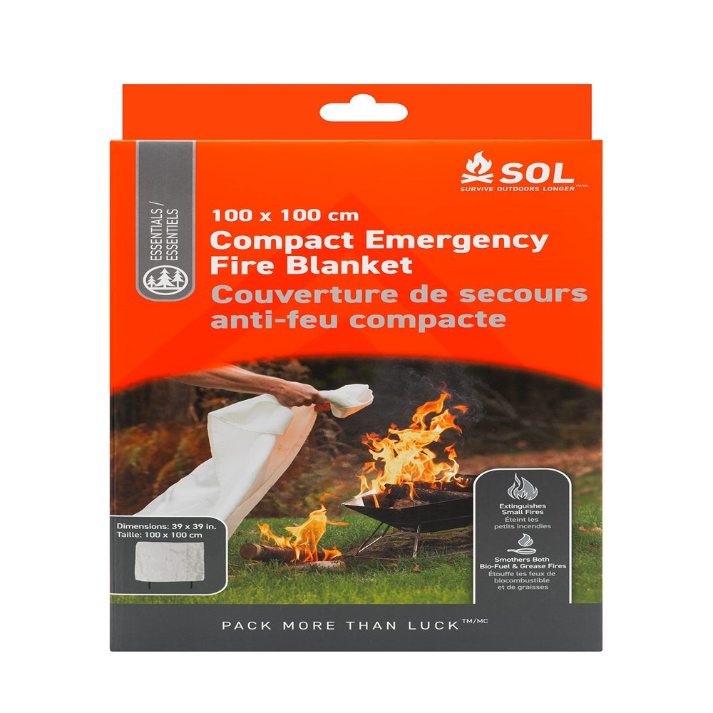 S.O.L. Survive Outdoors Longer Emergency Fire Blanket Compact (Pack of 2)