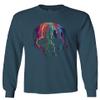 0292. Cool Graphic Skull Melting Streetwear Hip hop Society Men's Long Sleeve t Shirt (Indigo Blue 2X Large) view 1