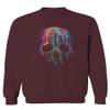 0292. Cool Graphic Skull Melting Streetwear Hip hop Society Men's Crewneck Sweatshirt (Maroon Small) view 1