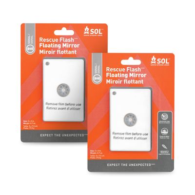 S.O.L. Survive Outdoors Longer Rescue Flash Floating Signaling Mirror - (Pack of 2)