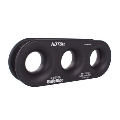 Notch Safebloc Triple Hole Rigging Arborist Block, 3/4" Rope Capacity, Black (36680)