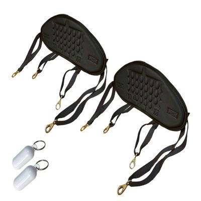 Pactrade Marine Adjustable Straps Black Padded Kayak Back Canoe Backrest Support Comfy Cushion Sit On Top Fishing Brass Clips Canoeing Kayaking Rafting Rest Pad Antiskid (2)