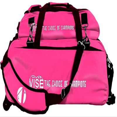 Vise Three Ball Tote Roller Bowling Bag with Shoe Pouch Pink