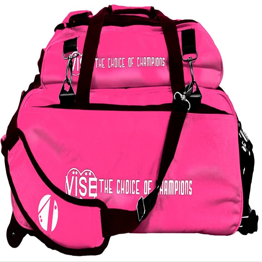 Vise Three Ball Tote Roller Bowling Bag with Shoe Pouch Pink