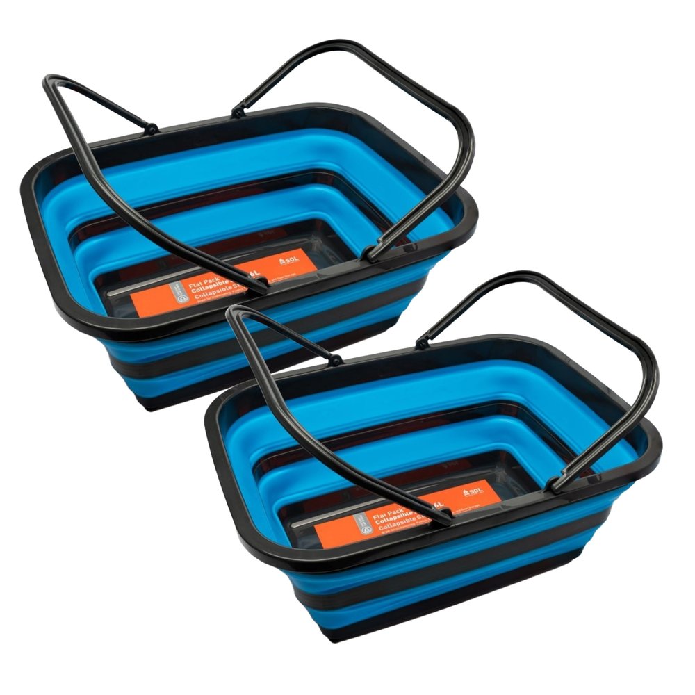SOL Flat Pack Collapsible Camp Sink, 16 Liter, Pack of 2