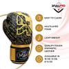 Spall Pro US MMA, Kickboxing, Muay Thai Boxing Leather Gloves for Men & Women (Gold/Black, 14 Oz) view 2