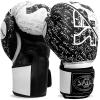 Spall Pro US MMA, Kickboxing, Muay Thai Boxing Leather Gloves for Men & Women (White/Black, 10 Oz) view 1