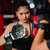 Spall Pro US MMA, Kickboxing, Muay Thai Boxing Leather Gloves for Men & Women (White/Black, 10 Oz) view 4