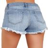 Angerella Womens Jean Shorts Mid-Rise Frayed Raw Hemline Ripped Denim Short Jeans,Light Blue,XXL view 2