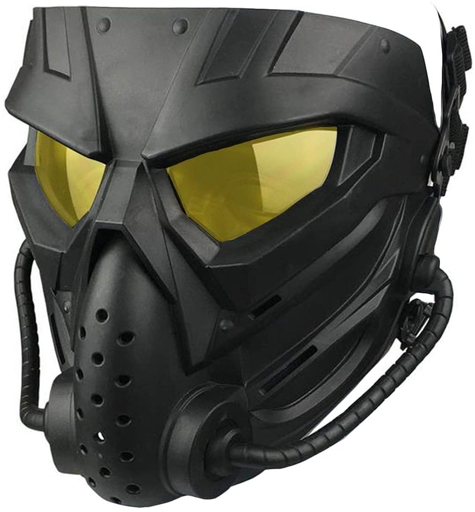 NanYan Tactical anti-fog Airsoft mask with anti-fog lens protection, adjustable anti-impact gaming mask.,Black Yellow