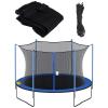 Cliselda Trampoline Net Replacement 14 ft 6 Poles, Safety Enclosure Net for 14 Foot Round Frame Trampolines, Breathable and Weather-Resistant, Adjustable Straps(Net Only,Poles not Includ) view 1