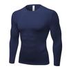 Men's Compression Long Sleeve Shirts, Cool Dry Sport Workout Underwear Shirt Athletic Baselayer Running Gym Tops Navy Blue-1 view 1