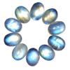 6x8mm Oval Rainbow Moonstone AAA Quality Natural Calibrated Cabochon Loose Gemstone 10 pcs Box. view 1