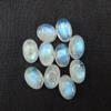 6x8mm Oval Rainbow Moonstone AAA Quality Natural Calibrated Cabochon Loose Gemstone 10 pcs Box. view 2