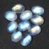 6x8mm Oval Rainbow Moonstone AAA Quality Natural Calibrated Cabochon Loose Gemstone 10 pcs Box. view 3