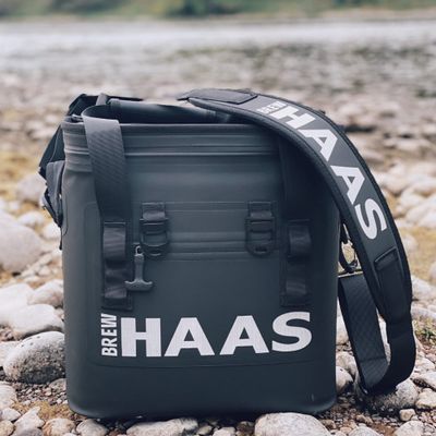 BREW HAAS Soft Sided Insulated Leak Proof Cooler, 24 Can Holder, Matte Black, Insulated Bag, Leak Proof, Waterproof, Keeps Ice Cold for 24+ Hours, Cooler Bag, Hard Liner, Camping, Hiking or Beach