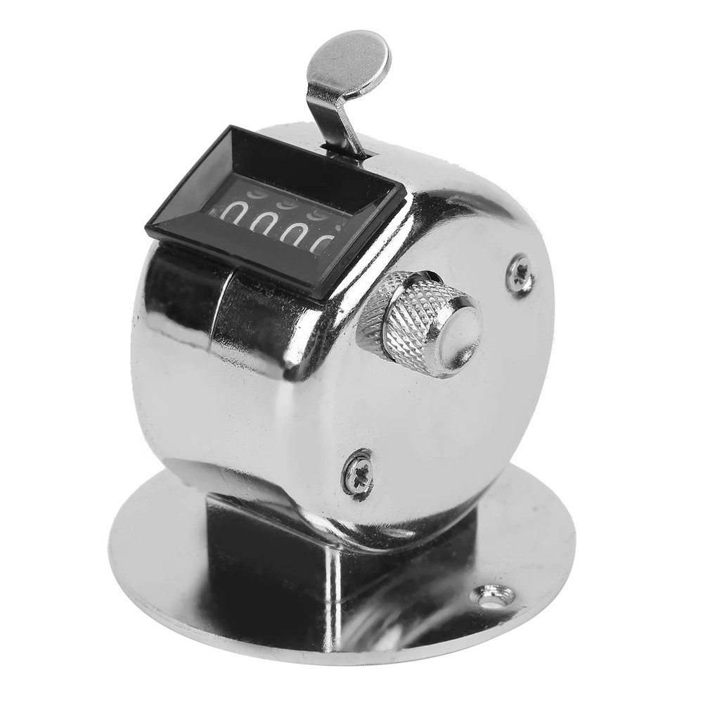 Hand Tally Counter, Metal Base Knob with Buttons 4-Digit Manual Counting Tool for Workshop Inventory