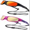 Kids Flexible Polarized UV Protection Sunglasses for Boys Girls Age 3-10 with Strap (black+pink 2 pcs) view 2