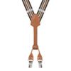 Action Ward Women's Suspenders - 1" Width - Y Back 4 Clip Skinny Ladies Suspenders (Striped Black 1) view 2