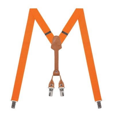 Action Ward Women's Suspenders - 1" Width - Y Back 4 Clip Skinny Ladies Suspenders (Tiger Orange)