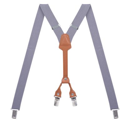 Action Ward Women's Suspenders - 1" Width - Y Back 4 Clip Skinny Ladies Suspenders (Dark Grey)