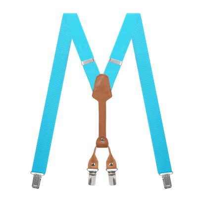 Action Ward Women's Suspenders - 1" Width - Y Back 4 Clip Skinny Ladies Suspenders (Turqoise)