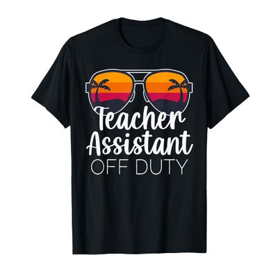 Teacher Assistant of the Deaf Off Duty Sunglasses Sunset T-Shirt for Men Women