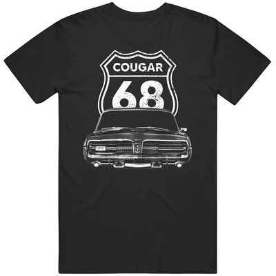 1968 Mercury Cougar Front Grill View with Model Year Sign T Shirt L Black
