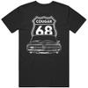 1968 Mercury Cougar Front Grill View with Model Year Sign T Shirt L Black view 1