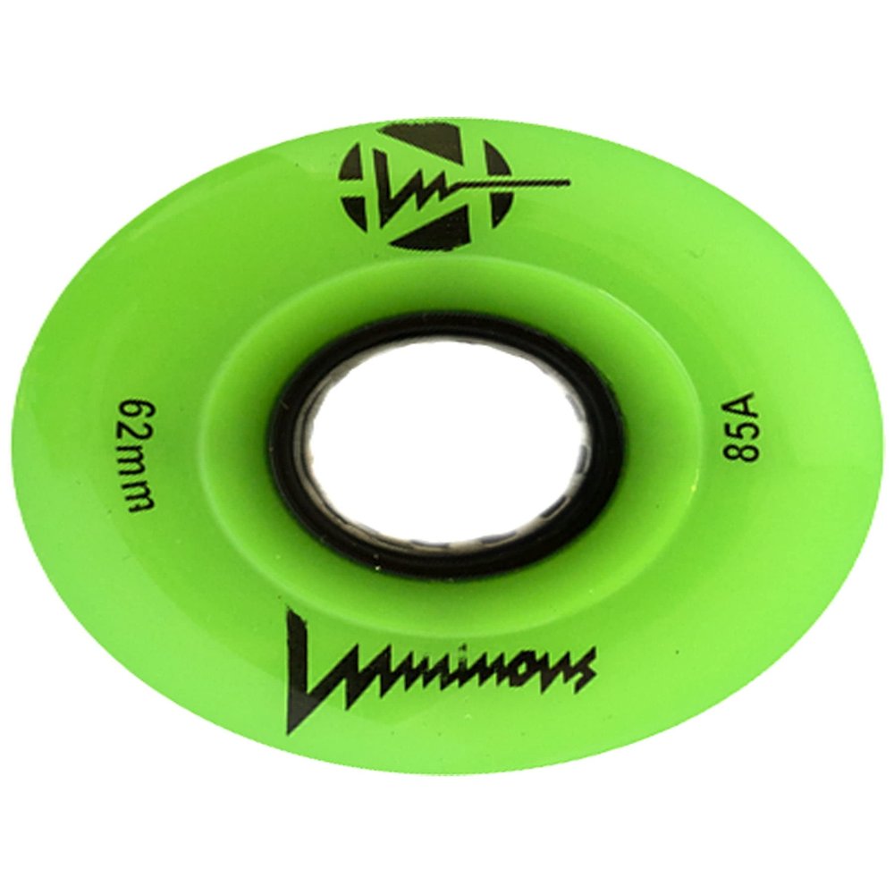 Luminous LED Quad Wheels Green Glow 62mm 4pack