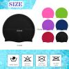Syhood 6 Pieces Unisex Adult Silicone Swim Cap Waterproof Swimming Hat Non Slip Pool Hat Elastic Silicone Cap for Long and Short Hair(Black, Purple, Rose Red, Deep Red, Deep Blue, Green) view 3