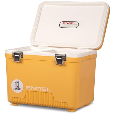 Engel UC13 13qt Leak-Proof, Air Tight, Drybox Cooler and Small Hard Shell Lunchbox for Men and Women in Iced Mango