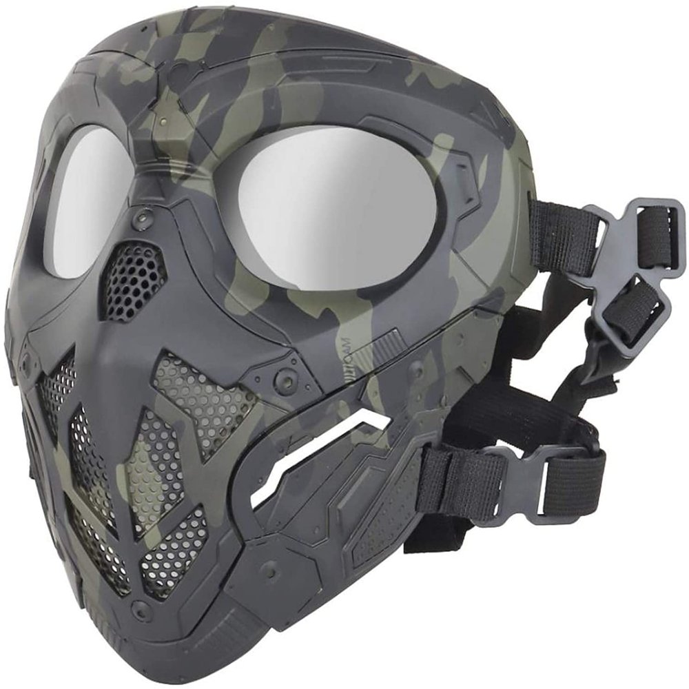 Tactical Air Gun Mask, Skull Full Face Mask With Goggles, Suitable For CS Game Paintball