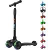 Allek Kick Scooter B03, Lean 'N Glide 3-Wheeled Push Scooter with Extra Wide PU Light-Up Wheels, Any Height Adjustable Handlebar and Strong Thick Deck for Children from 3-12yrs (Black) view 1