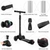 Allek Kick Scooter B03, Lean 'N Glide 3-Wheeled Push Scooter with Extra Wide PU Light-Up Wheels, Any Height Adjustable Handlebar and Strong Thick Deck for Children from 3-12yrs (Black) view 2