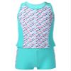 Hansber Kids Girls 2 Piece Tankini Swimsuit Sleeveless Tank Shirts with Boyshorts Fashion Bathing Suit Swimwear Sets Mint 6 view 1