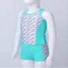 Hansber Kids Girls 2 Piece Tankini Swimsuit Sleeveless Tank Shirts with Boyshorts Fashion Bathing Suit Swimwear Sets Mint 6 view 4