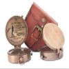 Engraved Antique Nautical Vintage Directional Magnetic Sundial Clock Pocket Compass Quote Engraved Baptism Gifts with Leather Case for Loved Ones, Baptism Gift, /Gift for Son from Dad view 3