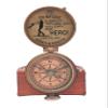 Engraved Antique Nautical Vintage Directional Magnetic Sundial Clock Pocket Compass Quote Engraved Baptism Gifts with Leather Case for Loved Ones, Baptism Gift, /Gift for Son from Dad view 4