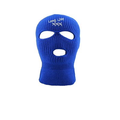 ALLNTRENDS Adult Three Hole Mask Long Live X Embroidered Face Cover Warm Winter Beanie (One Size, Royal Blue)