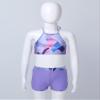 Hansber Kids Girls 2 Piece Halter Swimsuit Crop Tank Tops with Booty Shorts Sets Floral Printed Bathing Suit Beachwear Purple 8 view 3